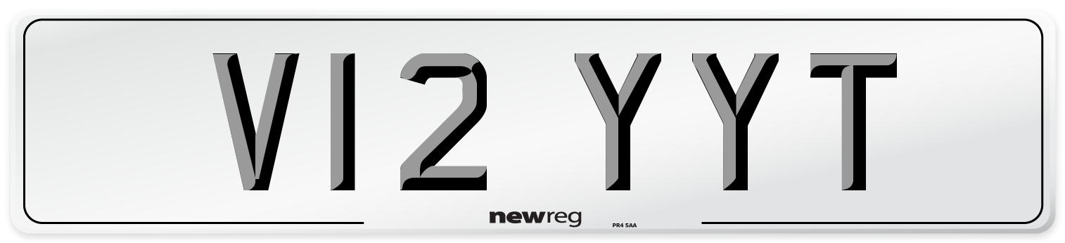 V12 YYT Number Plate from New Reg